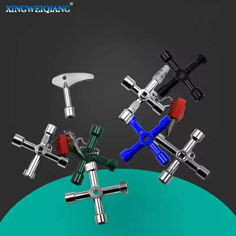 Universal Cross Triangle KEY for Train Electrical Elevator Cabinet Valve Alloy Triangle