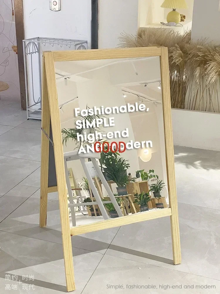 Expositor de placa transparente dupla face de madeira