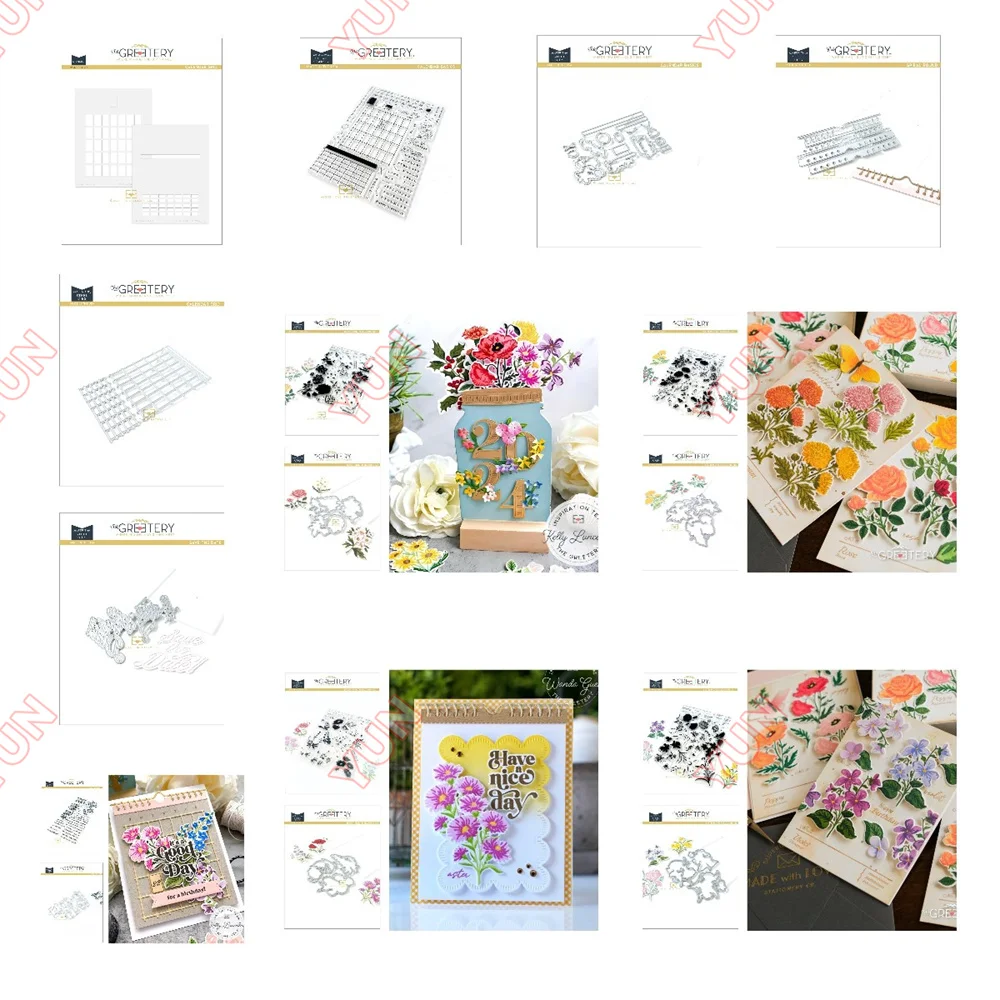 

New DIY Scrapbook Cardsstencils One Fine Day Word Stamps Seal Birth Month Blooms Flowers Calendar Basics Save the Date Cuts Dies