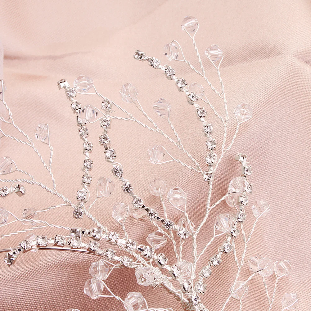 

Head Bands Bridal Crystal Headband Hair Accessories Headpiece Wedding Silver Headdress