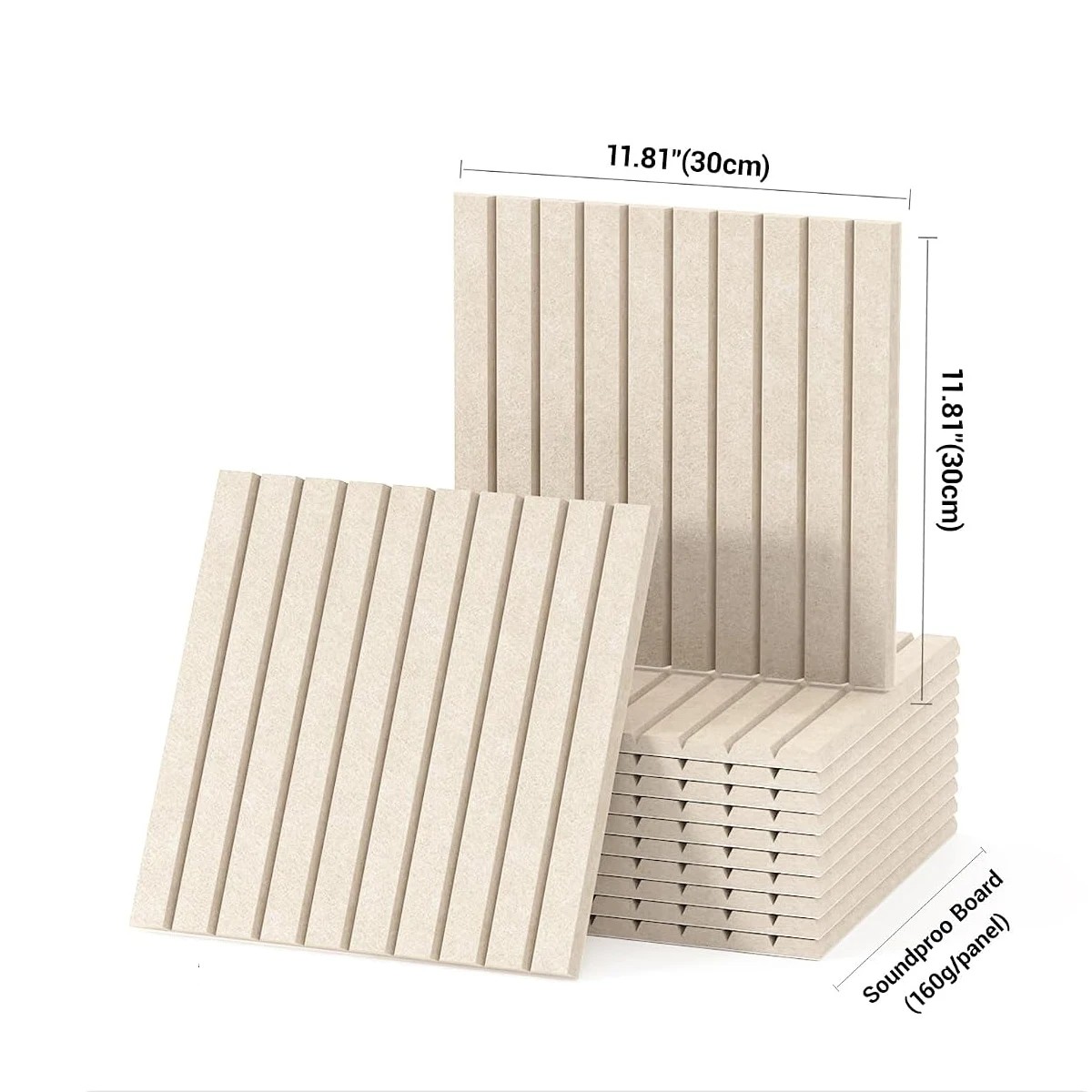 12pcs Large Corcho Pared Acoustic Cork Tiles Wall Panel Soundproof Felt Pin Note Bulletin Board Tiles for Wall Home Decorative view 2
