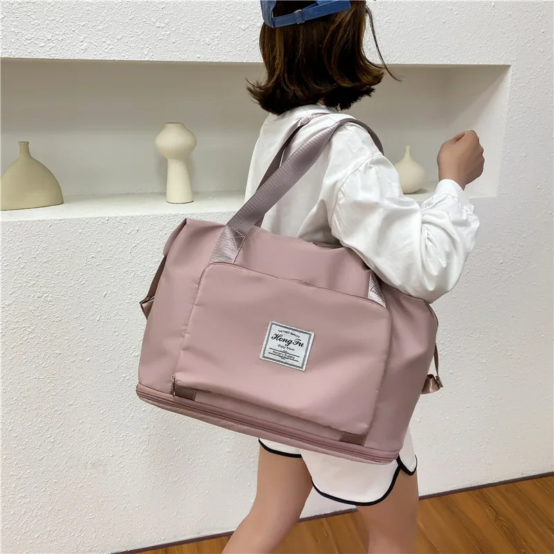 Bolsas de viaje plegables de gran capacidad para mujer, bolso de hombro de almacenamiento para Yoga y gimnasio, bolso de equipaje impermeable, bolsa de viaje, nuevo