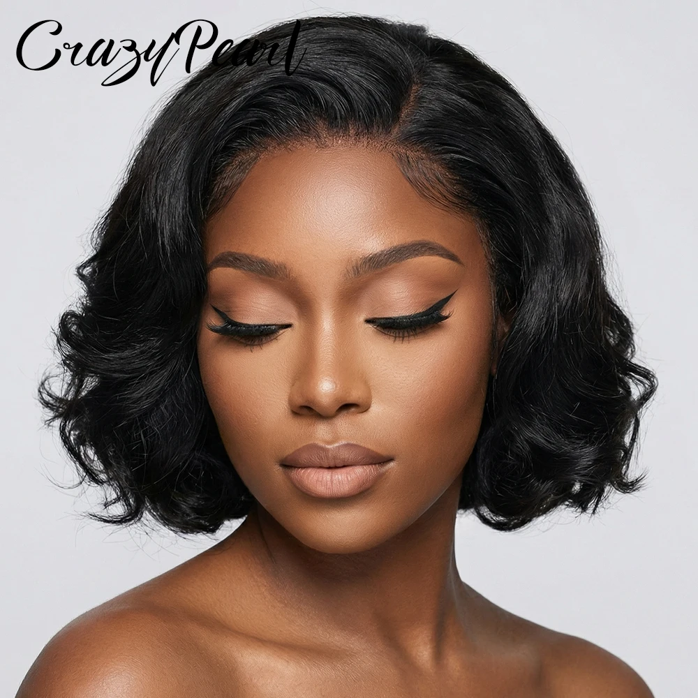 

Vintage Finger Wave Bob Wig Black Human Hair Lace Front Short Curly Wigs for Black Women 1920s Retro Style Natural Hairline