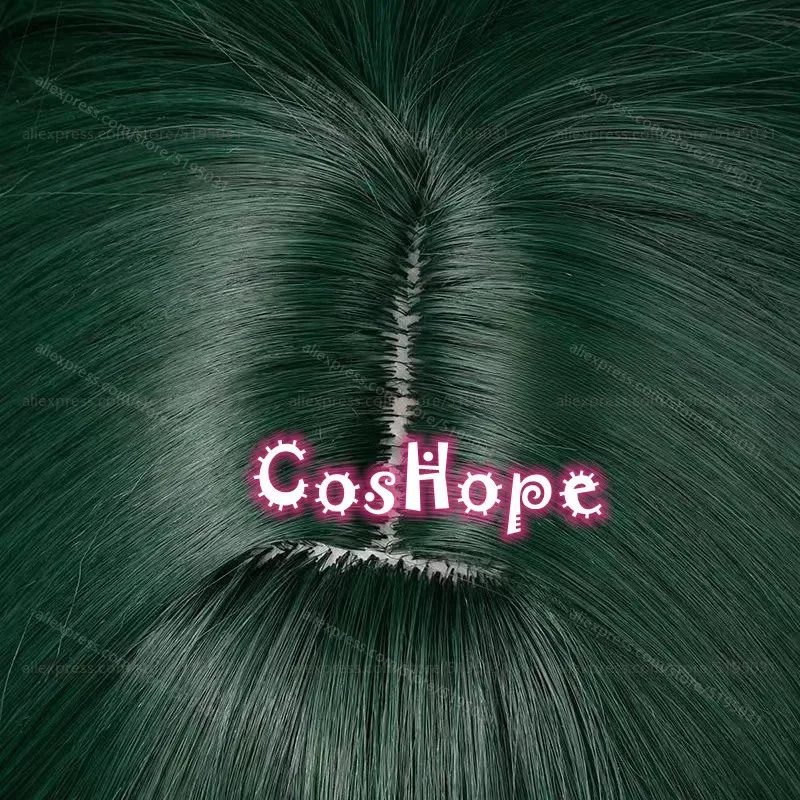 كاندي 2025ZZZ Qingyi مع ذيل حصان مزدوج شعر مستعار أخضر داكن أنيمي تأثيري الباروكات مقاومة للحرارة الاصطناعية