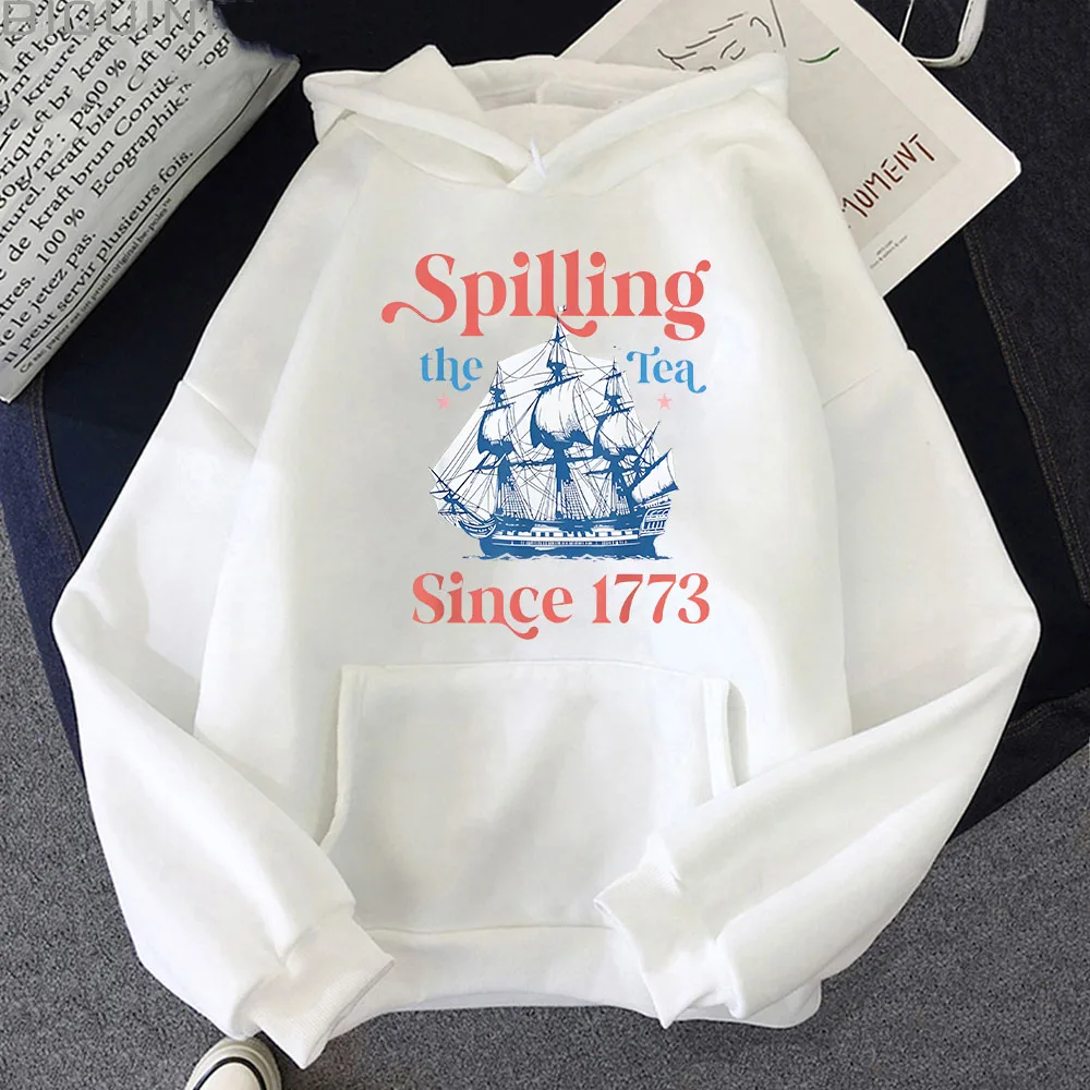 Spilling The Tea Since 1773 Funny Hoodies Women/Men Clothing Vintage Graphic Printing Female Sweatshirts Winter Fleece Hoody Top