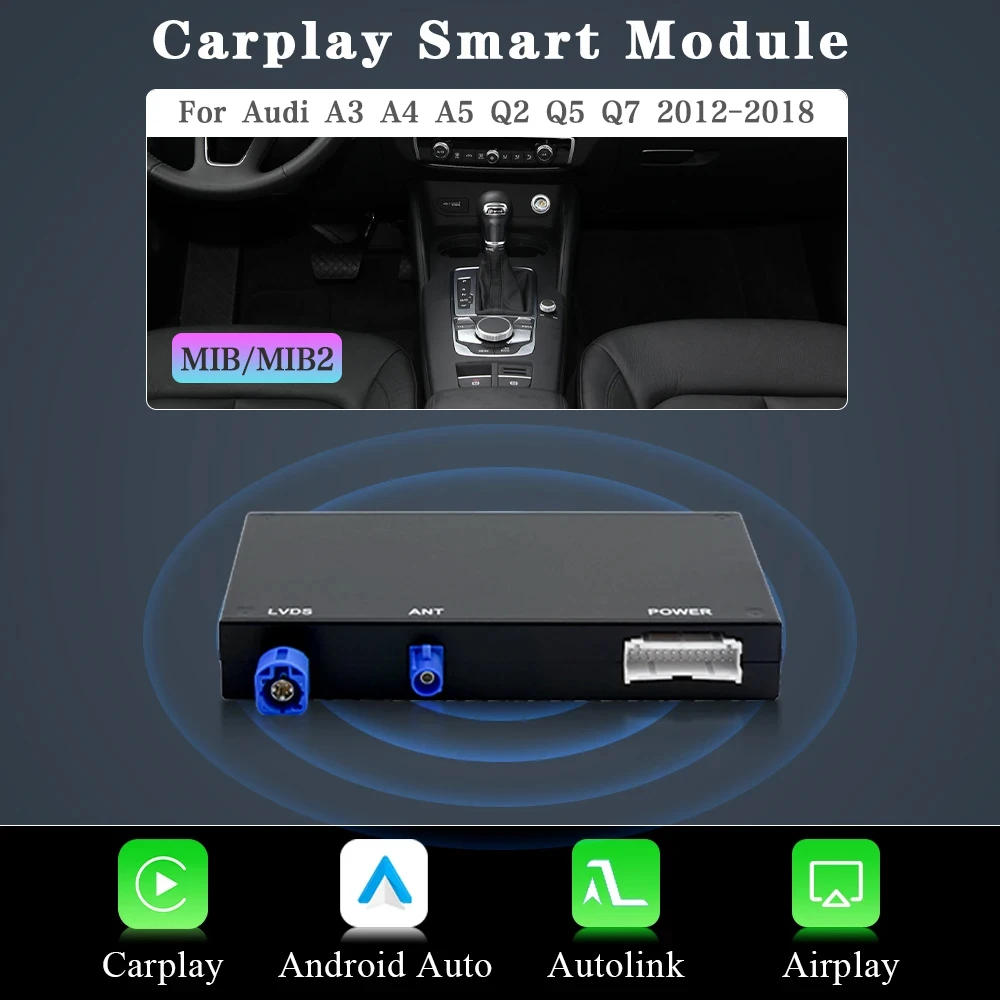 AUTOTOP Wireless Carplay Android Auto Retrofit Kit für A3 2014-2018 A4 A5 B9 Q2 Q5 Q7 2017-2018 AirPlay MirrorLink Bluetooth GPS 3