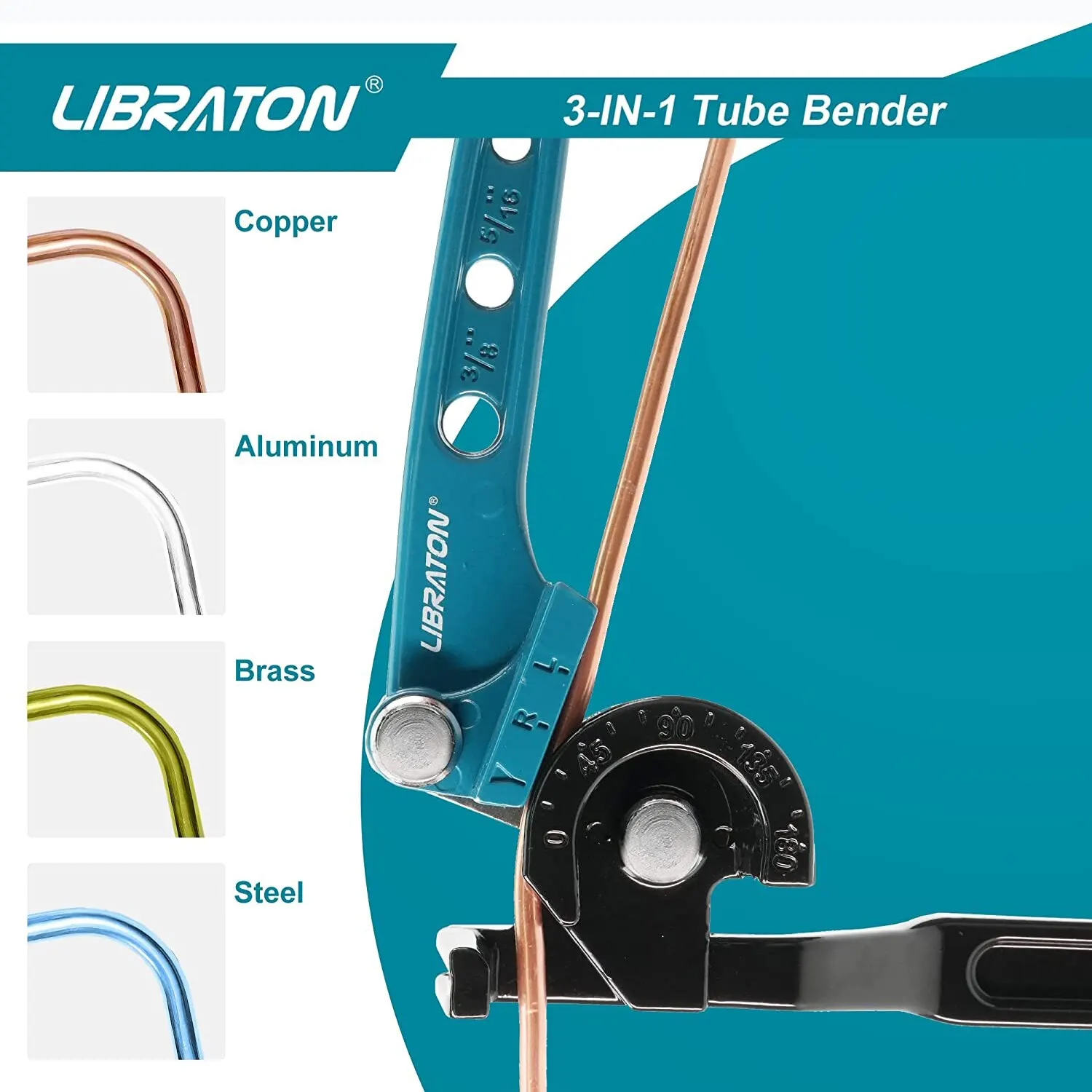 Libraton Copper Tube Bender, Tubing Bender 180°, Tube Bender 1/4\