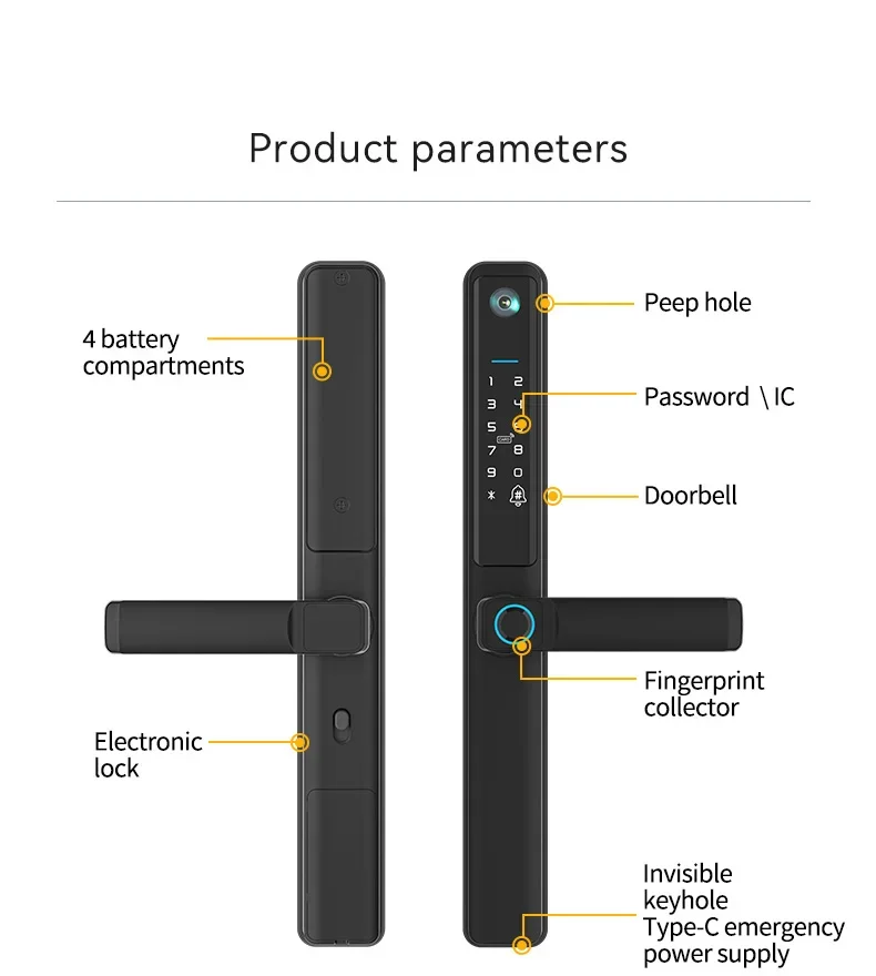 Tuya zigbee kunci pintu biometrik, kunci pintu cerdas sidik jari, kait geser aluminium Eropa, tahan air, luar ruangan,