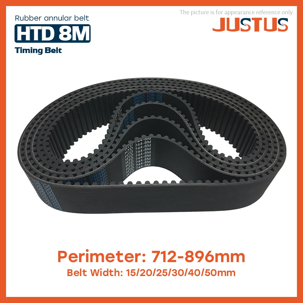 

HTD 8M Timing Belt Has A Circumference Of 712/720mm-896mm Width of 15/20/25/30/40/50mm, High Torque Rubber Synchronous Belt