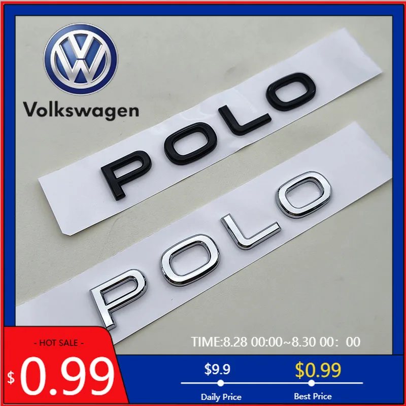 

Наклейка на задний багажник автомобиля VW 2026, 3D, хромированный черный логотип Polo, эмблема, буквы, для VW Polo MK7 MK8 GTI 2019-2025, автоаксессуар