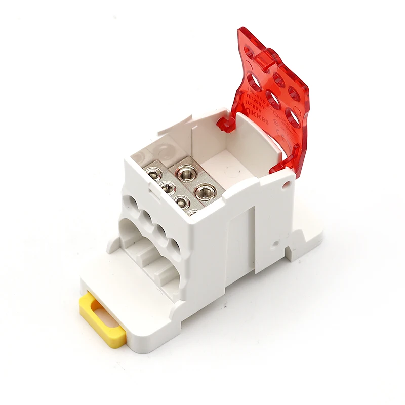 UKK80A 690V DIN Rail Terminal Block Split Junction Box One In Many Out Distribution Box High Current Electrical Wire Connector
