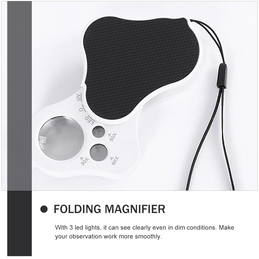 

Portable Magnifying Glass with Illuminated LED 30X 60X 90X for Gems Jewelry Reading Clear Enlarged View Lightweight Sturdy ABS