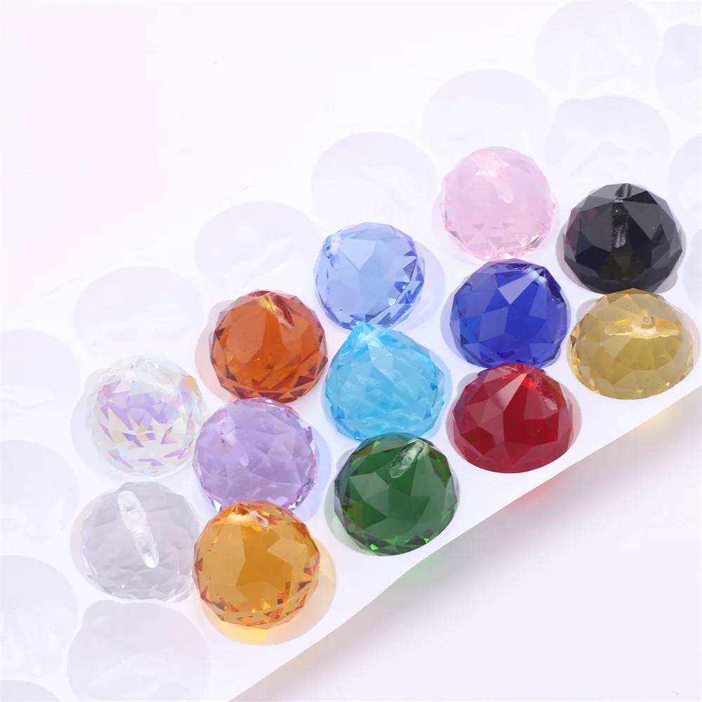 1 قطعة 30 مللي متر الكرة كريستال الشمس الماسك المنشور معلقة suncatchers مع الزجاج بريزم قوس قزح صانع للنوافذ غرفة المنزل حديقة ديكور