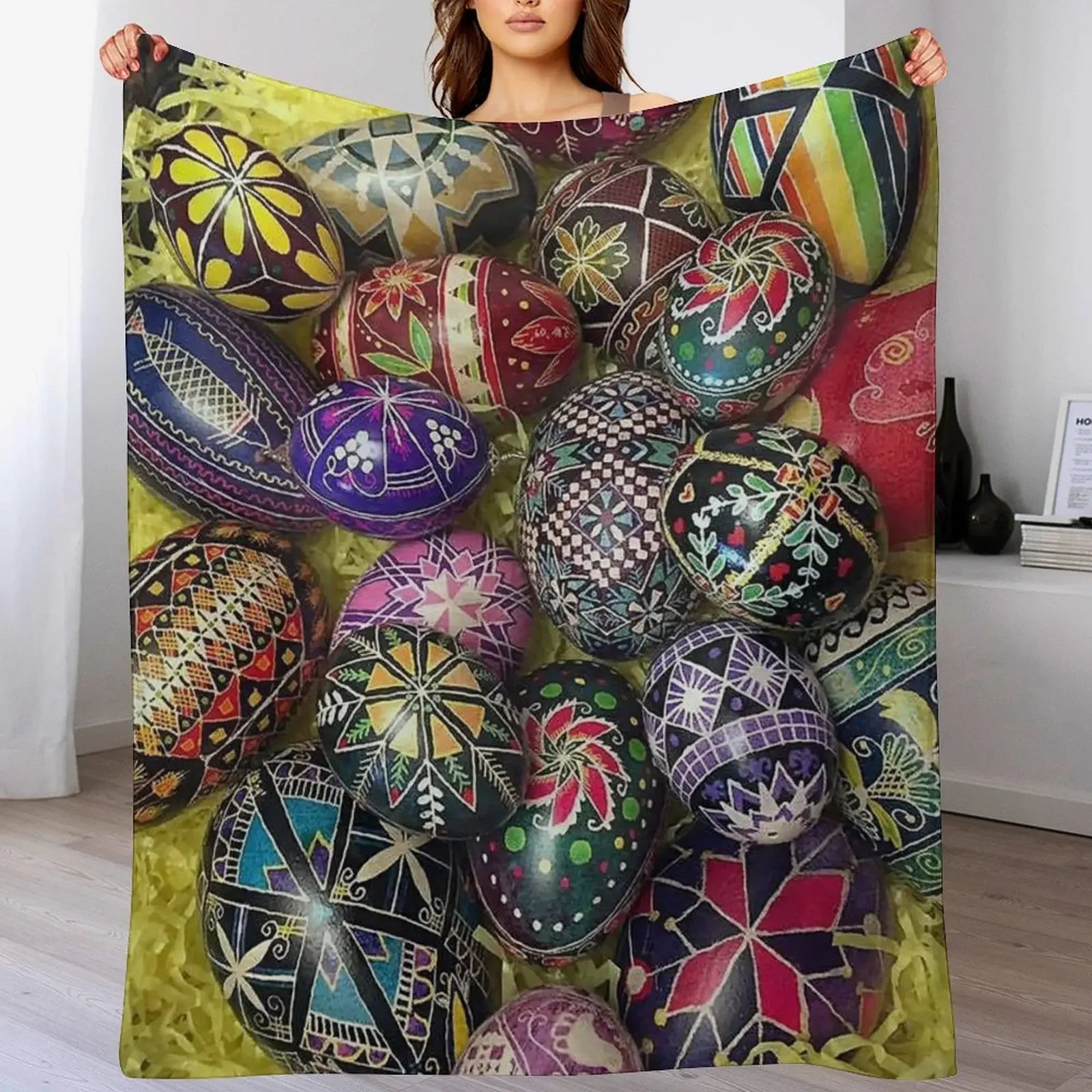 

Pysanky Eggs 2 Throw Blanket Winter beds Sofa Blankets