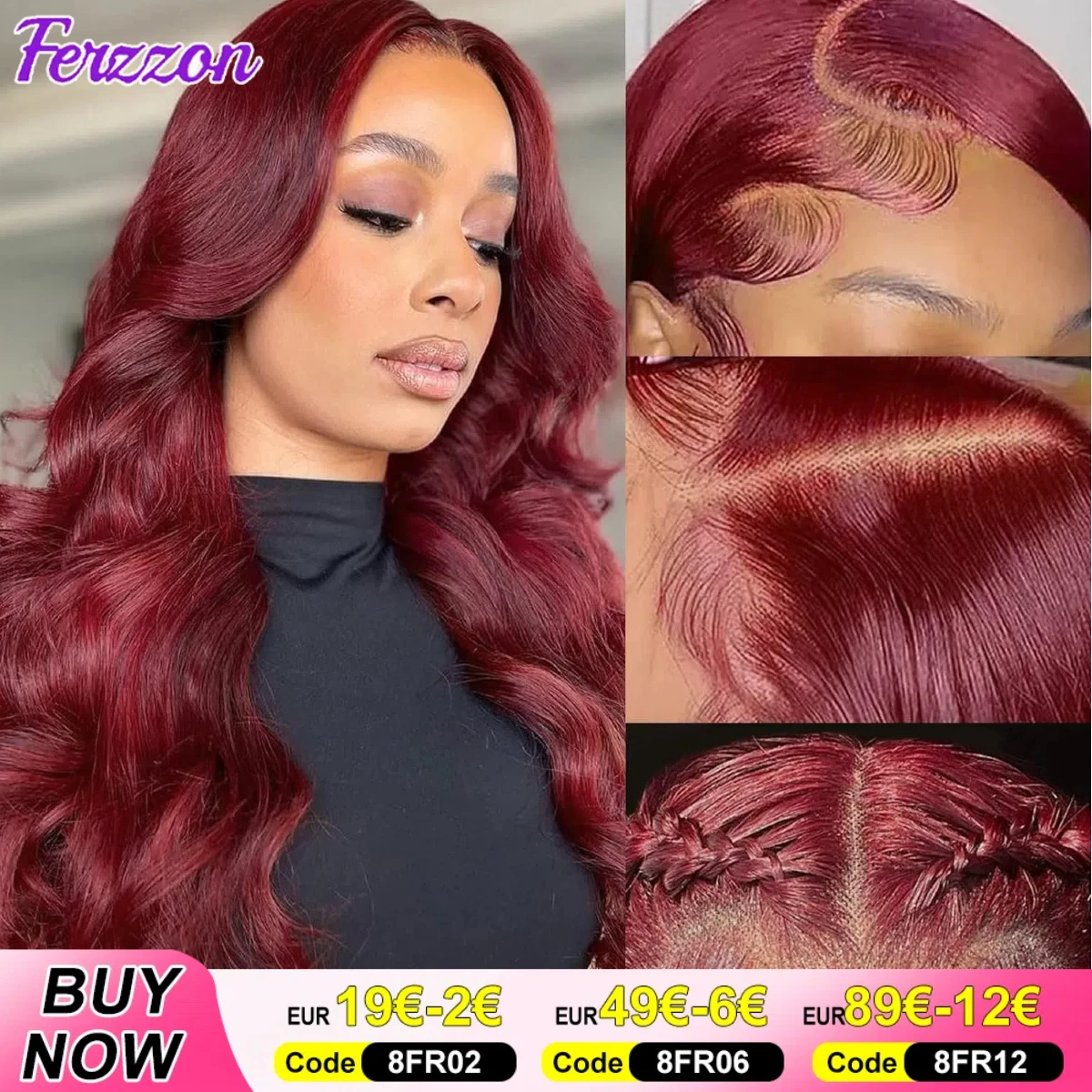 Burgundy Straight Human Hair Wig 99J 180 Density Burgundy 13x4 Frontal Wig Pre Plucked With Baby Hair 3 Days Delivery France Burgundy Wavy Wig for Women