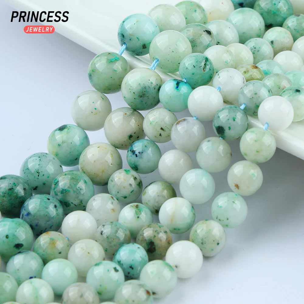 A++ Natural Chrysocolla 8/10mm Light Blue Loose Gemstone Beads for Jewelry Making Bracelet Wholesale Crystal DIY Accessories