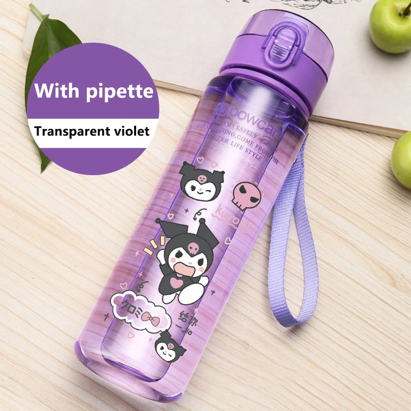 560ml Sanrio HelloKitty Water Cup Anime Kuromi My Melody Portable Plastic Water Bottle Matte Texture Drinking Water Cup