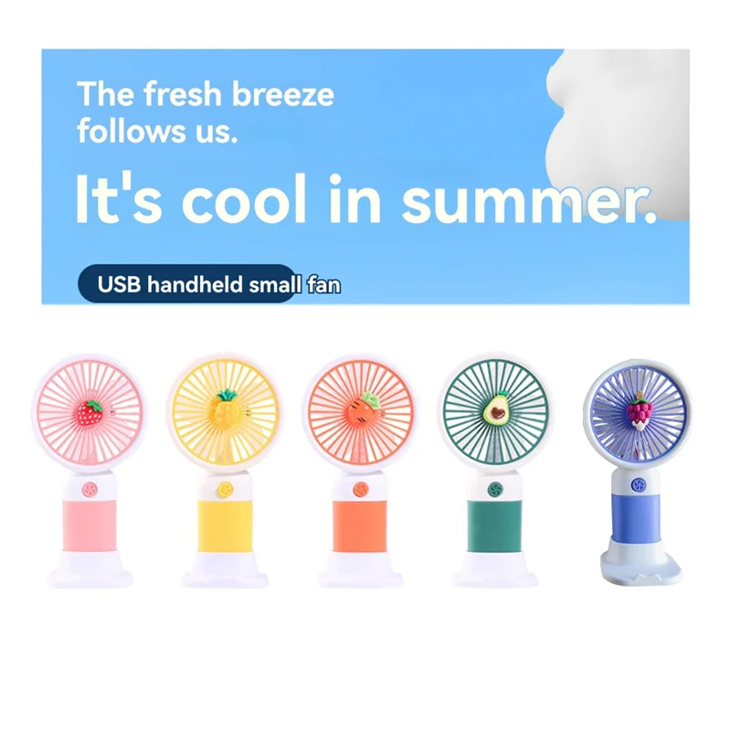 ABCA-Mini USB Handheld Fan Portable With Strong Airflow & Stable Support For Summer Cooling & Movie Watching A