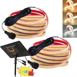 24V Solar COB Strip Light IP68 Outdoor Flexible Underwater Linear Lighting Rope 320LEDs Diode Tape Lamp Cold Natural Warm White