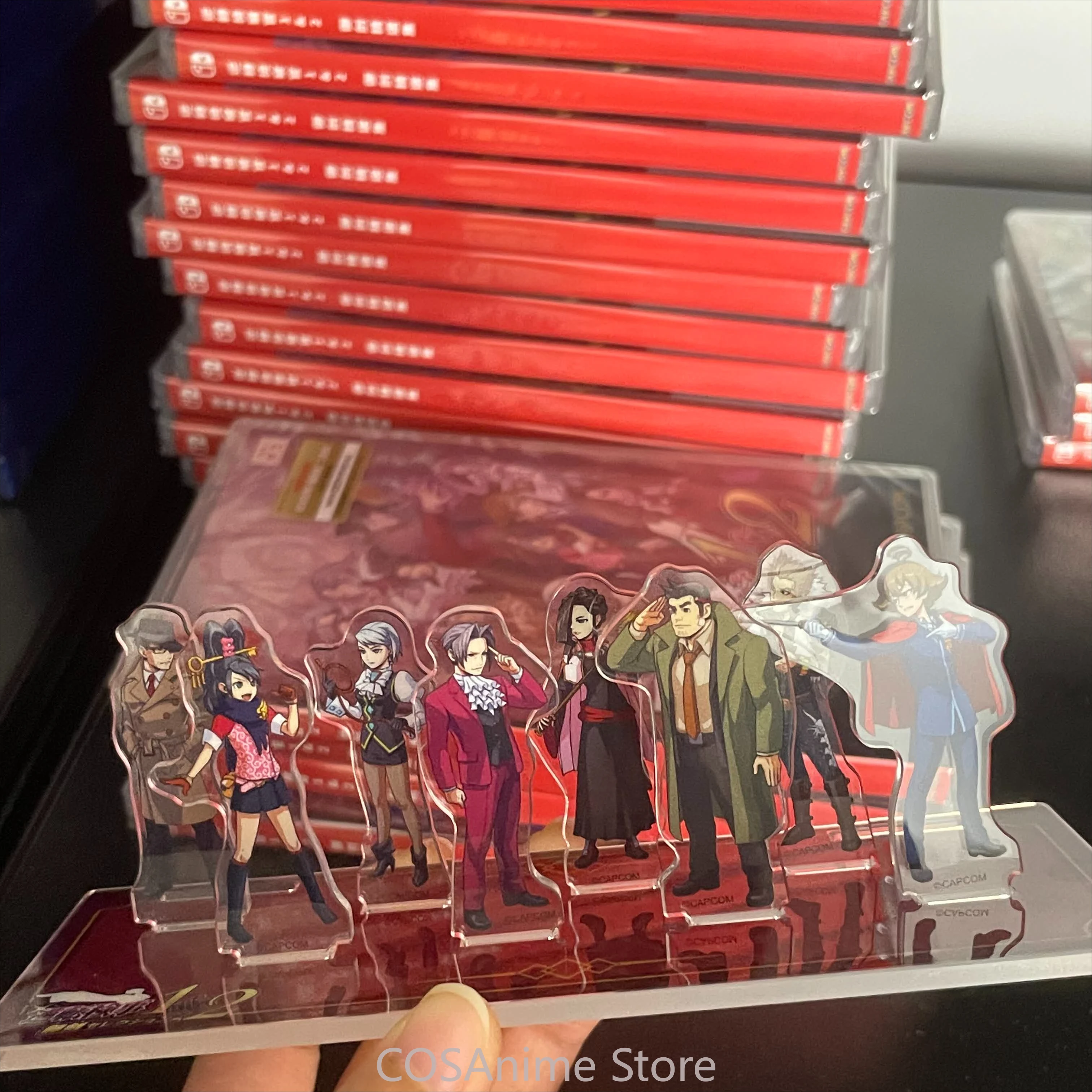Véritable Anime Ace avocat Miles Edgeworth Mei Karuma Mia Fey Cosplay acrylique debout signe personnage de dessin animé fond support