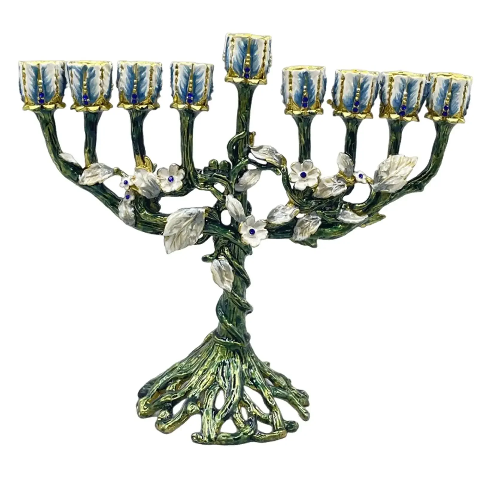 Traditional Menorah Table Centerpiece Hanukkah Candleholder for Prayer Votive Candles Taper Candles Farmhouse Hotel Dining Room