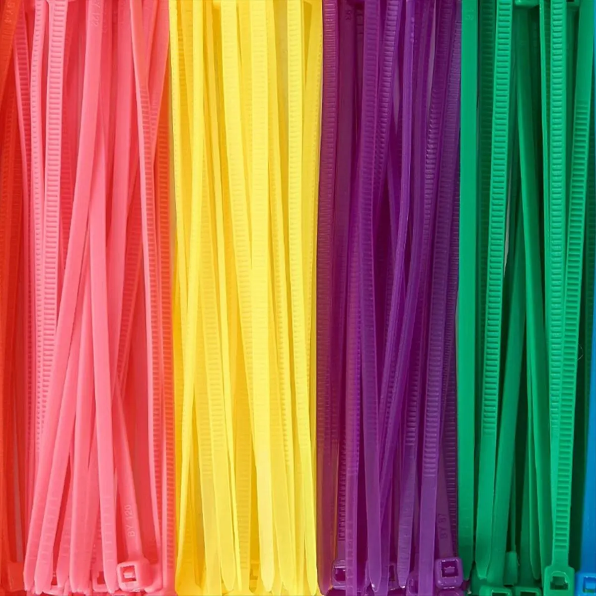 【STABLE QUALITY】600 Pieces (100 Per Color) Small Colored Zipper Ties 4inch Multicolor Zipper Ties for Decorating Mesh Garland Su