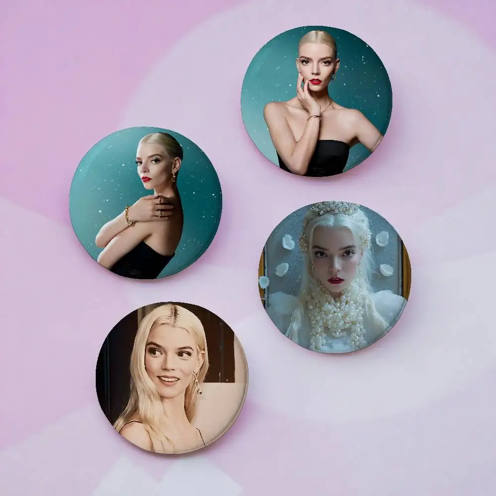 Actor A-Anya T-Taylor J-Joy Brooches Stylish Ornament Pins Exquisite Round Badge Bag Accessories Jewelry Gifts