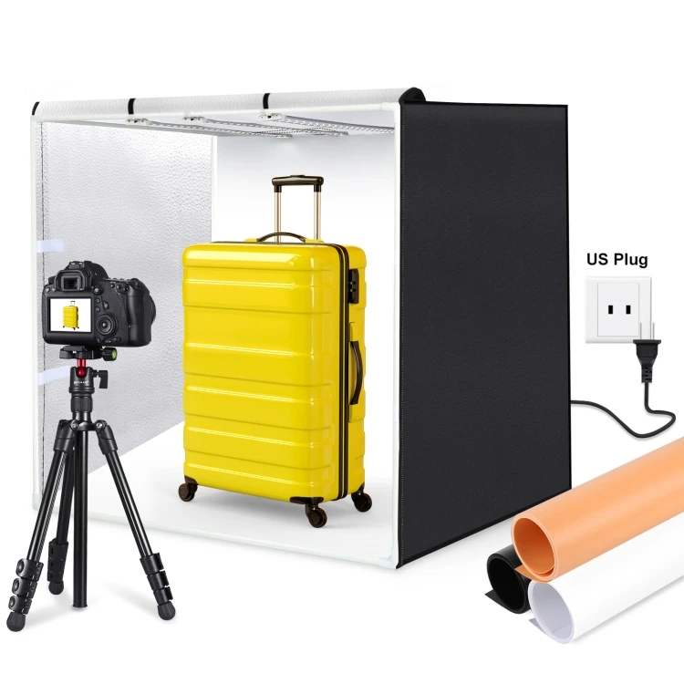 New PULUZ 80cm Photography Photo Studio 90W 14000LM High CRI White Light Lighting Studio Shooting Tent Box with Free Backdrops