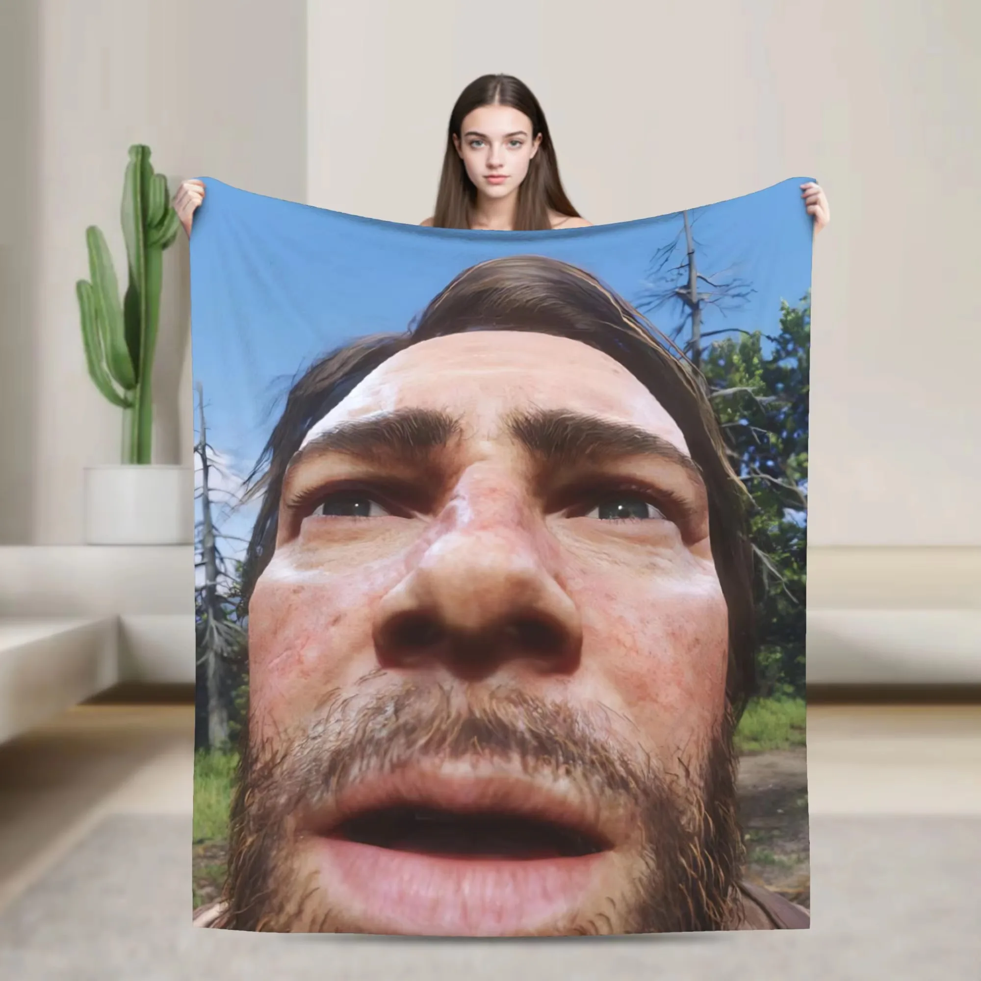 Arthur M-Morgan Game Character Ultra Soft Coral Fleece Blanket Aesthetic Home Decor Bedspread For Sofa Bed Cover All Season