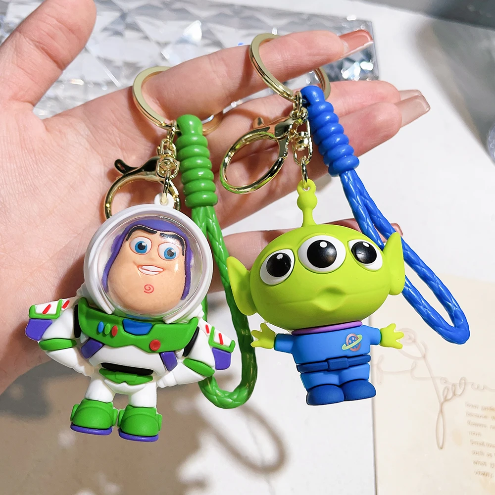 Disney Toy Story Keychains Anime Buzz Lightyear Woody Lotso Keyring Collection Doll Bag Car Accessory Christmas Birthday Gifts