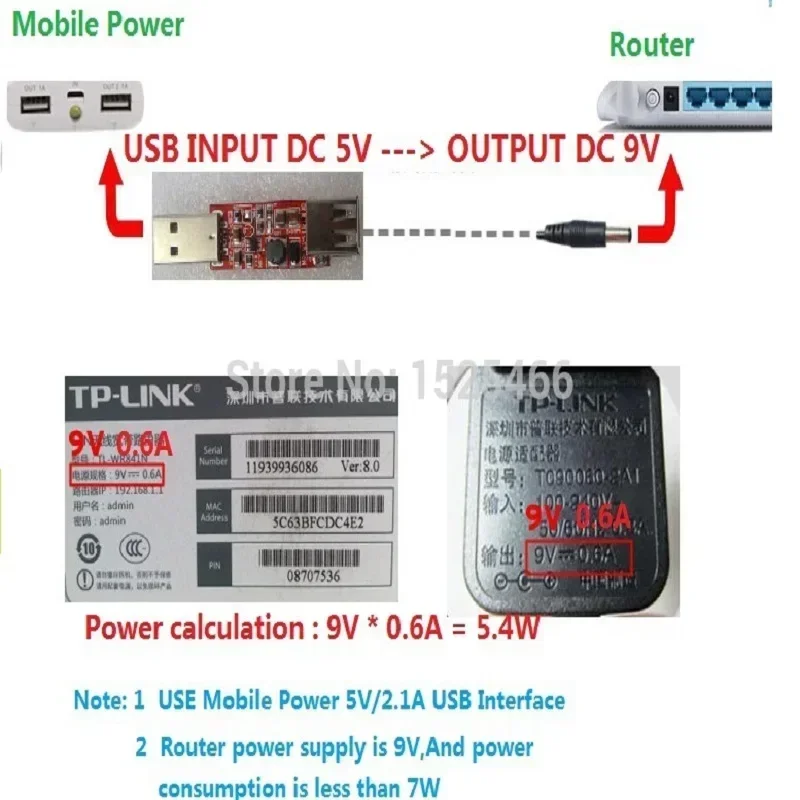 TB391*1+TB261*1 DC-DC Converter USB 5V to 9V Step-up Boost Module for WIFI Router modem Ethernet Switch Solar Charger