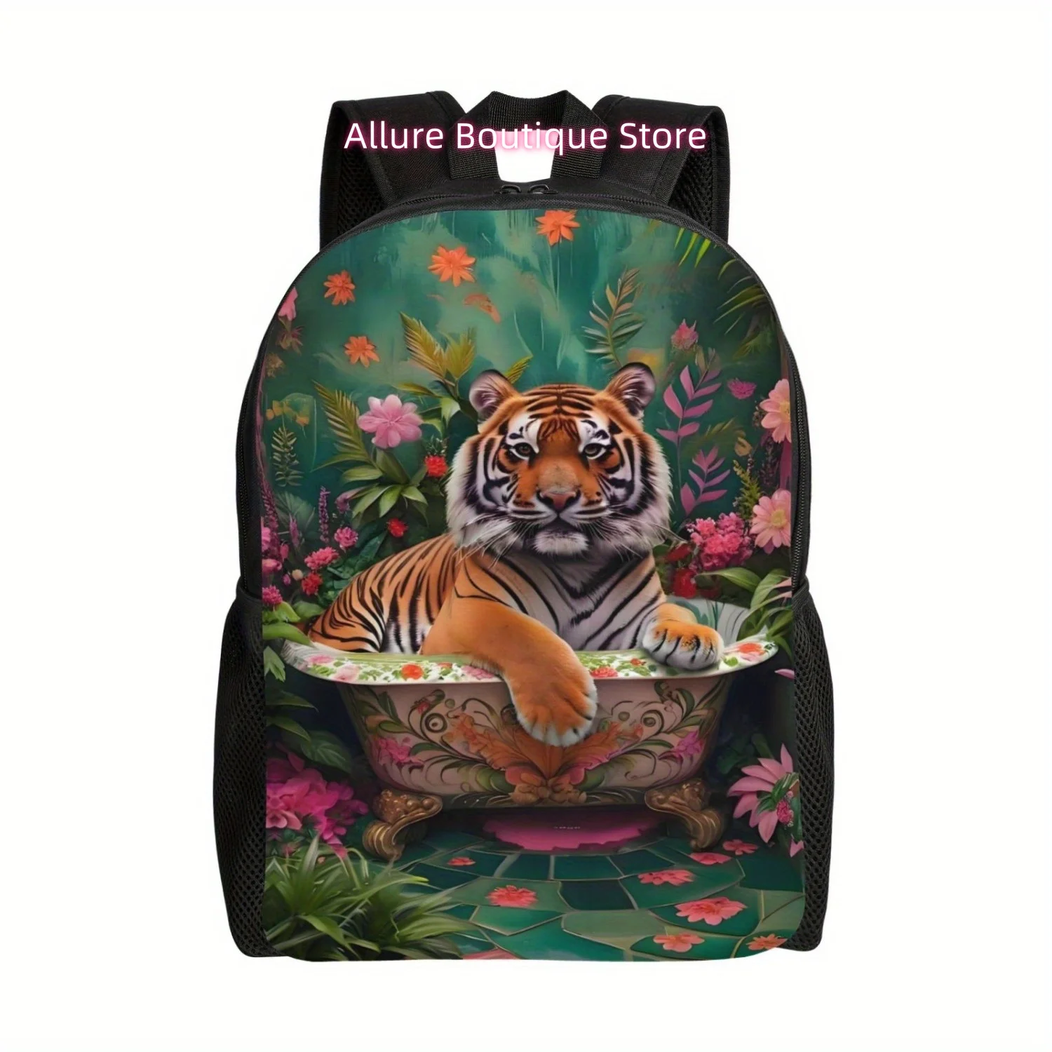 Tiger Print Backpack For Men And Women Teens, Laptop Tablet Travel Shoulder Bag, Leisure Backpack