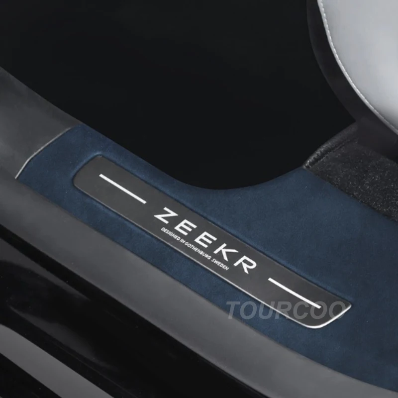 For ZEEKR 7X 2025 Suede Door Sill Protective Cover Stickers Car Interior Styling Door Sill Anti-kick Protective Stickers