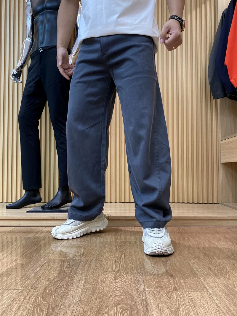 

Мужские свободные широкие рабочие брюки в американском стиле ретро, потертые повседневные брюки с ножом, модные прямые брюки-трубы из полиэфирного волокна