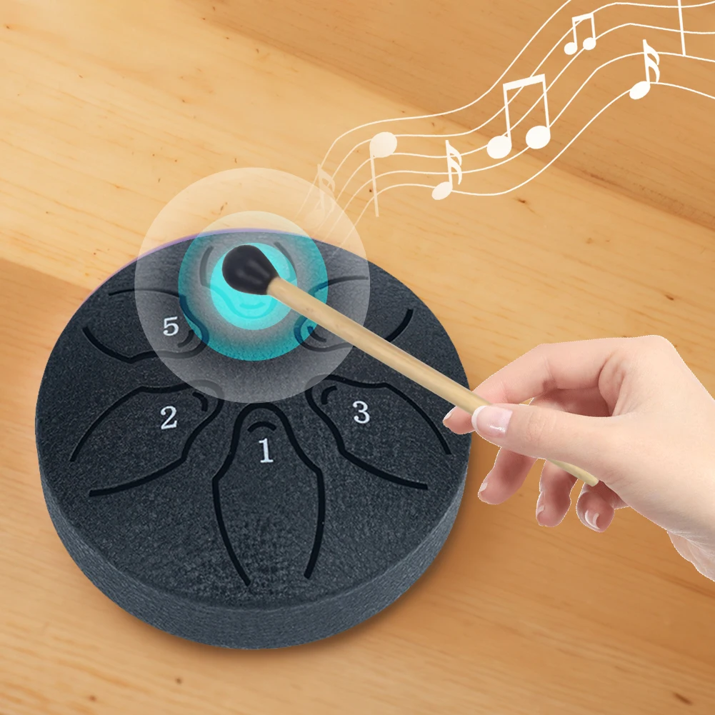 3 Inches 6 Notes Rain Drum for Outside Rain Drum Instrument Mini Handpan Drum for Yoga Meditation Unique Gift