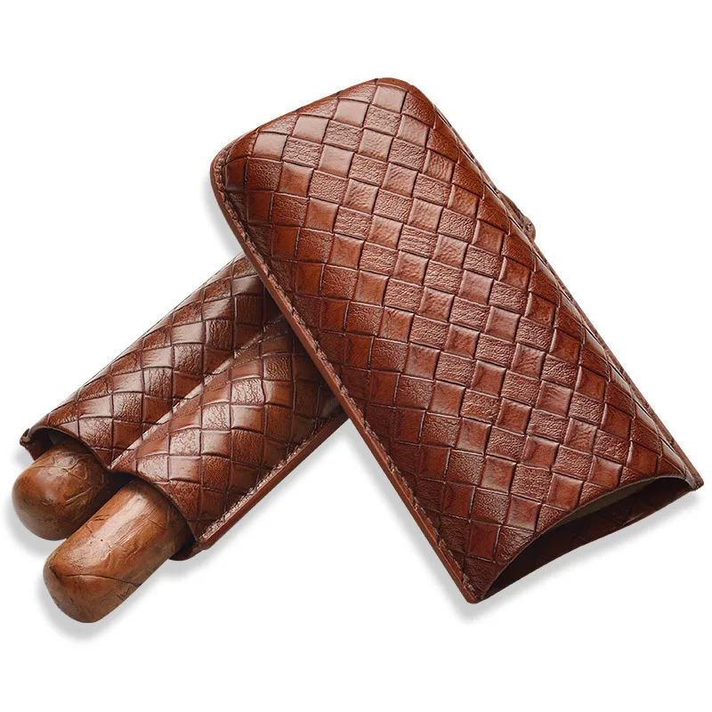 

Cigar Moisturizing Leather Case Travel Portable 2 Pack Case Cigar Cigarette Accessories Leather Case Protector