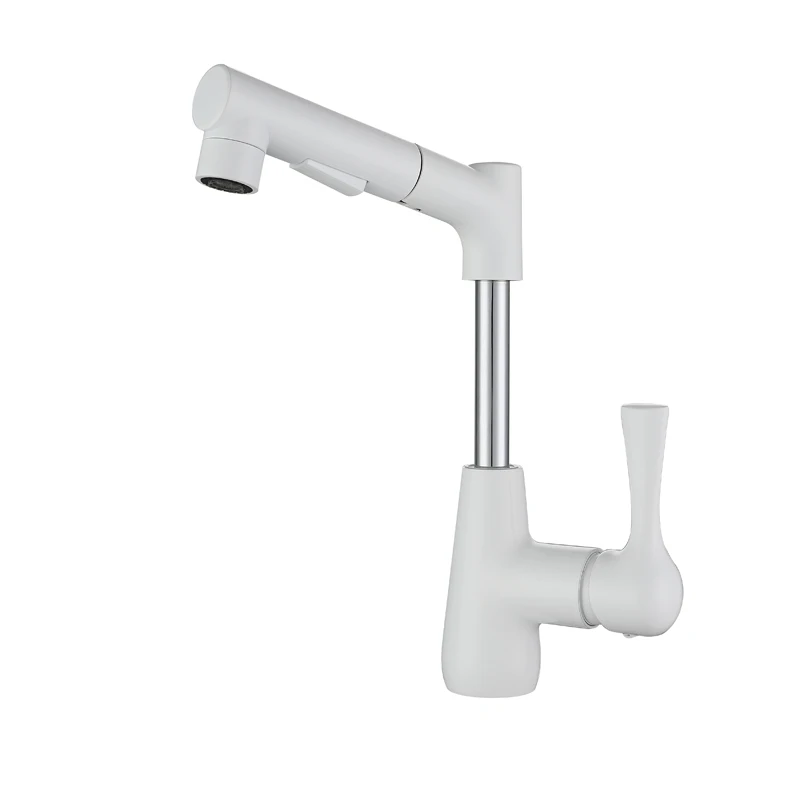 

Modern Minimalist Hot And Cold Water Faucet Bathroom Basin Faucet Pull-out Design Can Be Rotated Freely And Can Be Lifted.