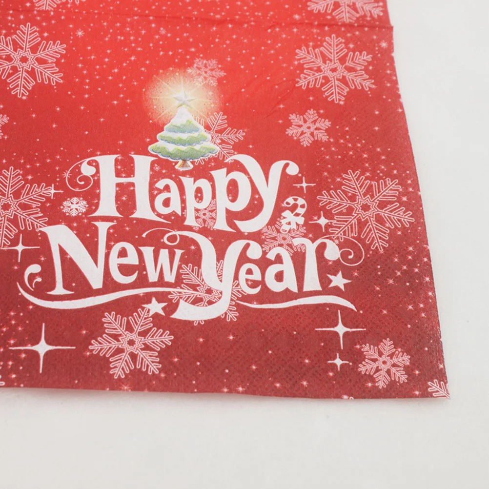 40 Pcs Napkin Christmas Party Decoration Snowflake Napkins 33*33CM New Year Paper