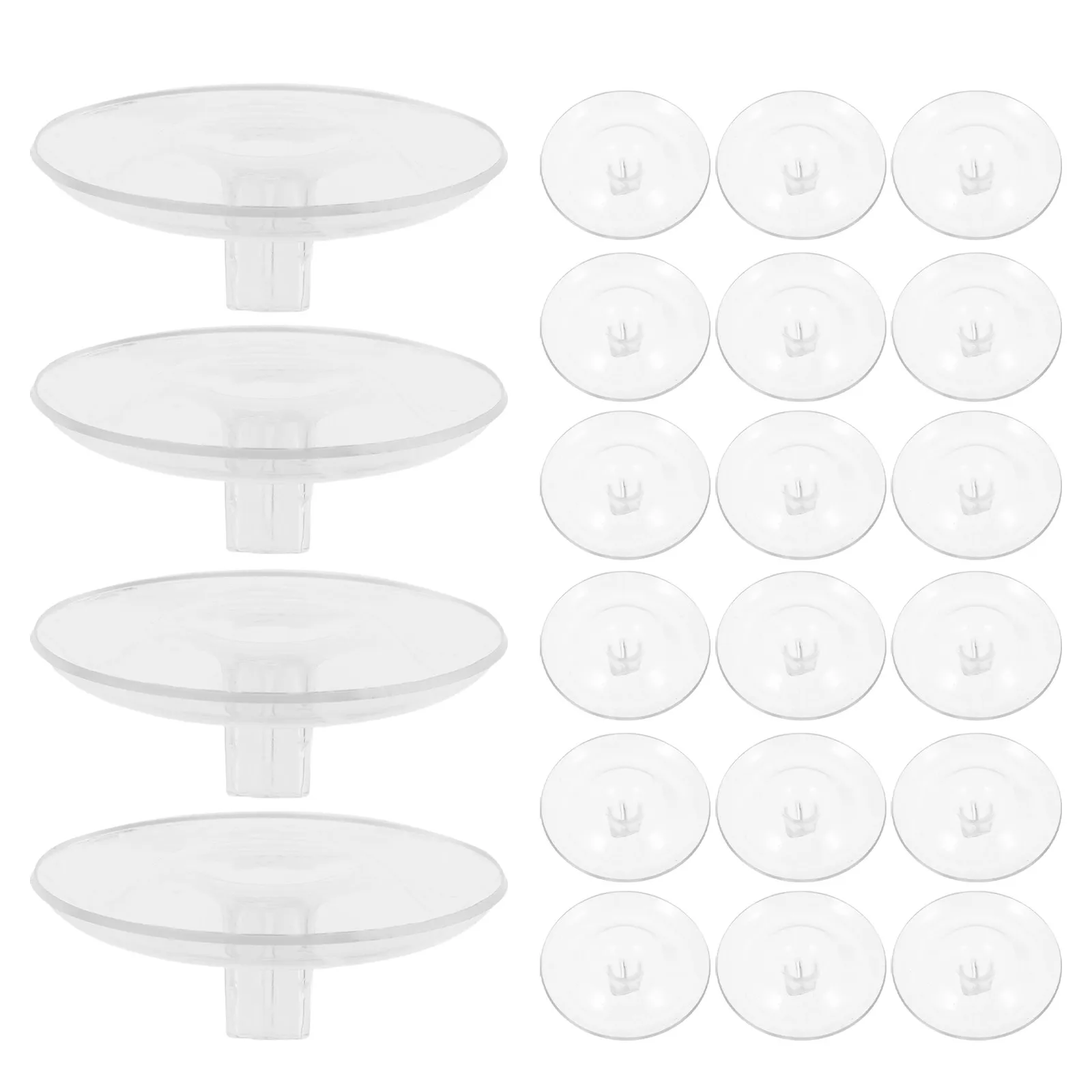 40Pcs Hydroponic Floating Flower Holder Transparent Plastic Clear Floral Arrangement Insert for Water Gardens Pond Centerpieces