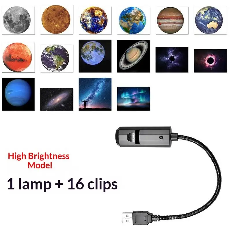 LED Galaxy Projection Light 1 Light+10 Pictures Change, LED Galaxy Projector, Starry Sky Lighting Night Light