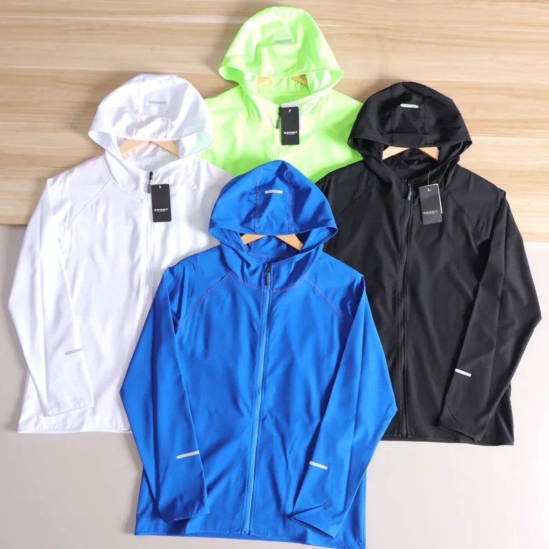 

Новое уличное легкое и сухое эластичное дышащее светоотражающее спортивное повседневное пальто с капюшоном для мужчин весна-лето