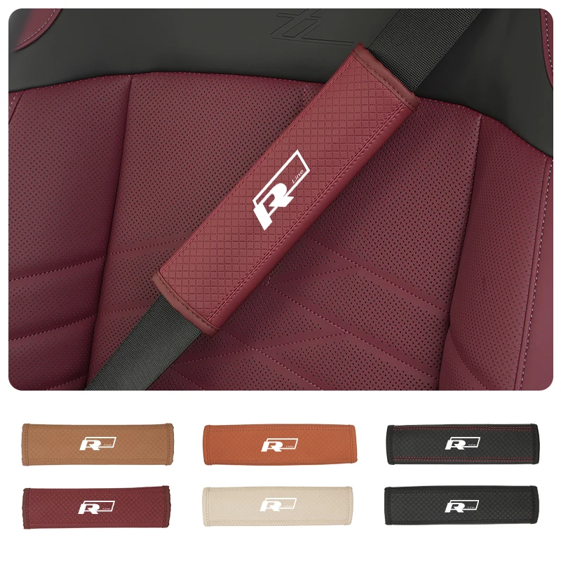 2Pcs Car Safety Seat Belt Protection Cover Shoulder Pad For VW R GTI Polo Golf Passat Scirocco Tiguan Jetta T-ROC Touareg Touran