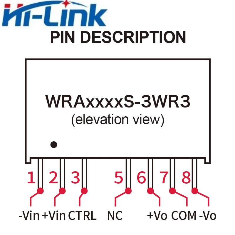 10pcs Hi-link WRA1203S-3WR3 WRA1205S-3WR3 WRA1212S-3WR3 3W DC-DC Power Module 12V Input 3.3/5/9/12V Output Industrial Grade