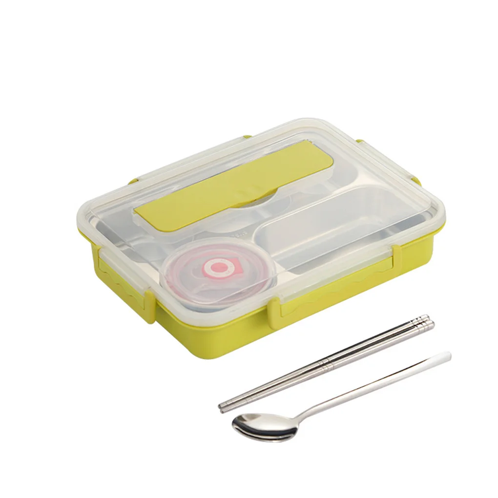 

Ланч-бокс из нержавеющей стали, герметичный футляр для еды, теплоизоляционный контейнер для хранения еды, зеленый, M