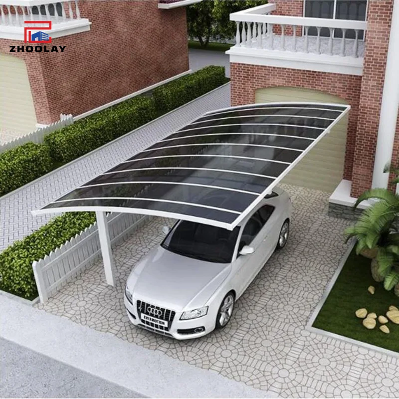 Villa Community Outdoor Windproof and Sunscreen Sunshade Electric Vehicle Parking Aluminum Alloy Car Shed