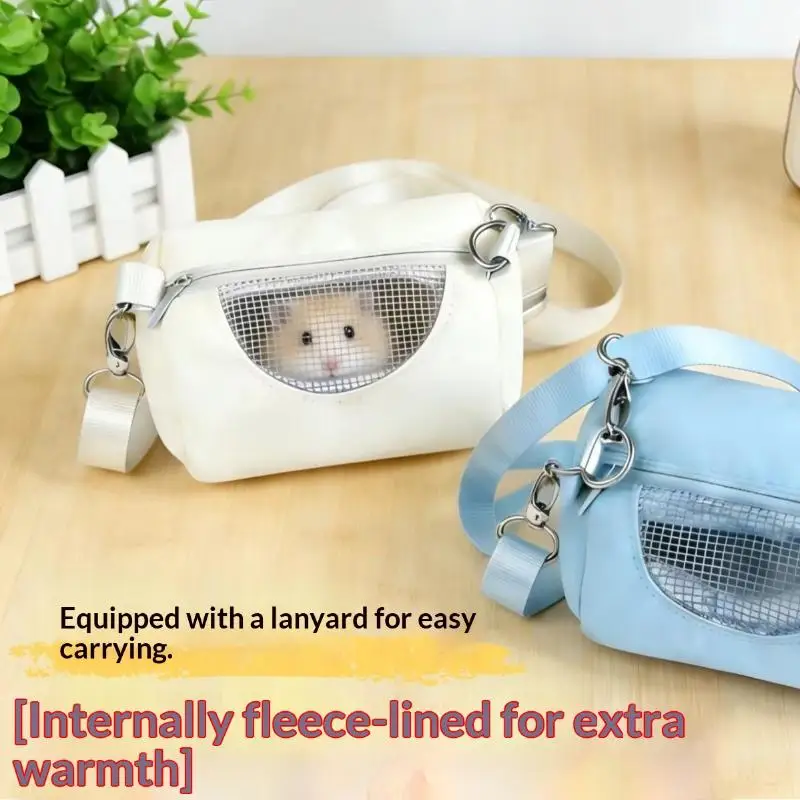 Sac à bandoulière pour cage à hamster, design cylindrique, pratique, idéal pour les voyages, sac de transport portable pour cage à écureuil, avec filet transparent pour une vue d'ensemble – Nouveau