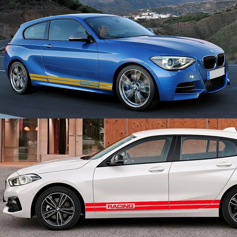 

2PCS Car Door Side Stickers Vinyl Film Racing Decals Auto Decoration Accessories For BMW 1 Series E81 E87 E82 E88 F20 F21
