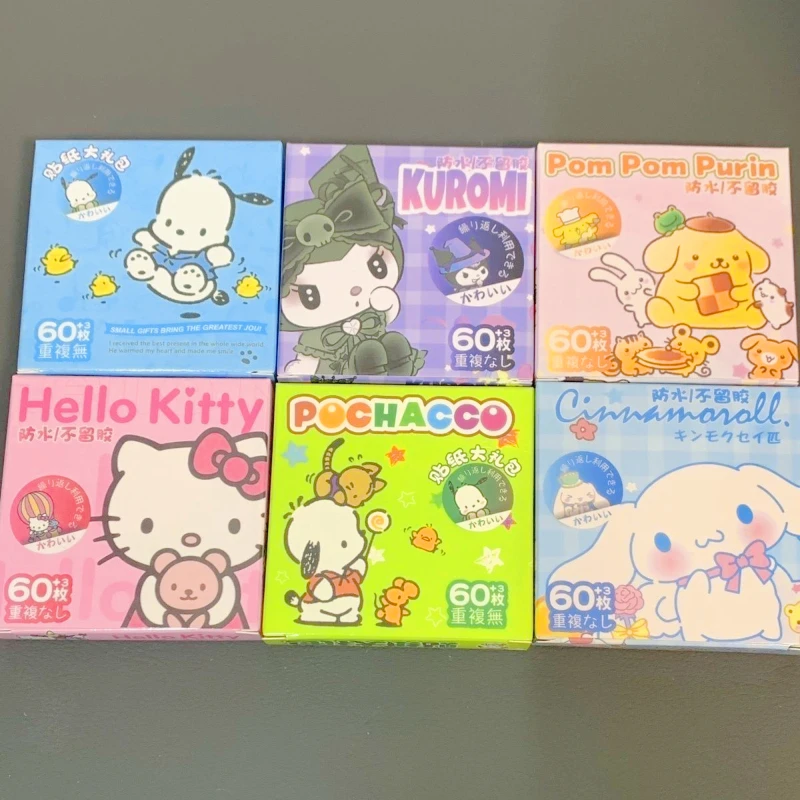 

Kawaii Sanrio High Appearance Level Waterproof Decal HelloKitty Kuromi Cinnamoroll Decorative Decal Gift Box Cute Hand Mesh
