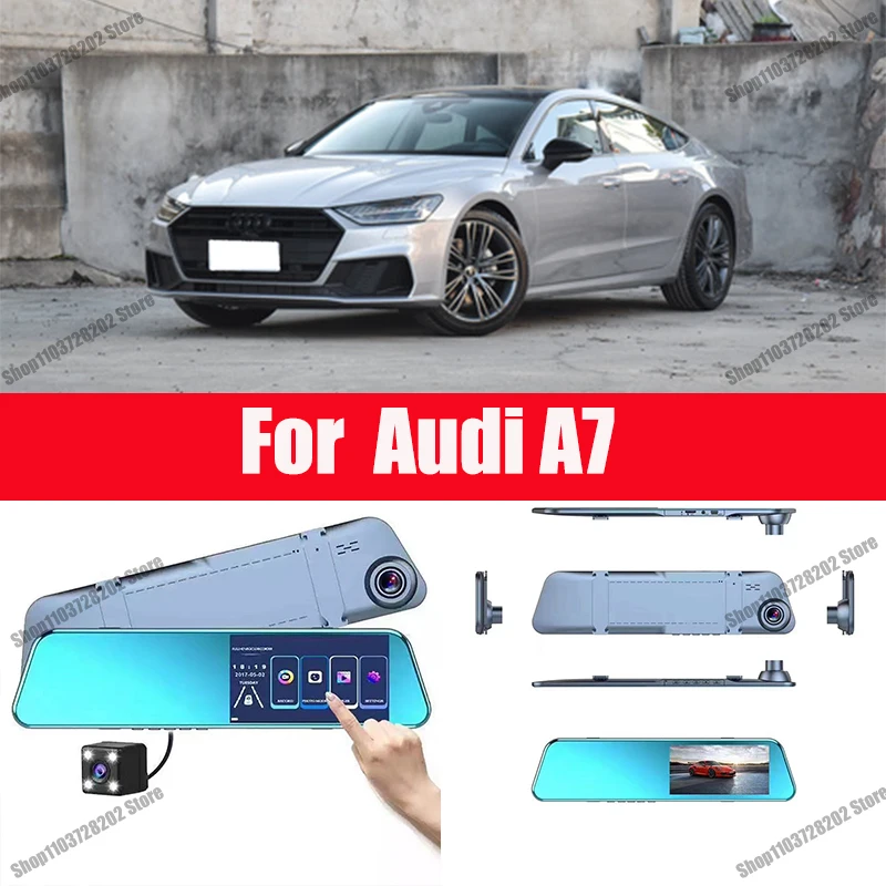 

For Audi A7 A8 Carplay Android Auto GPS Dash Cam AUX FM Radio Dashcam Car Camera Stream RearView Mirror Drive Recorder