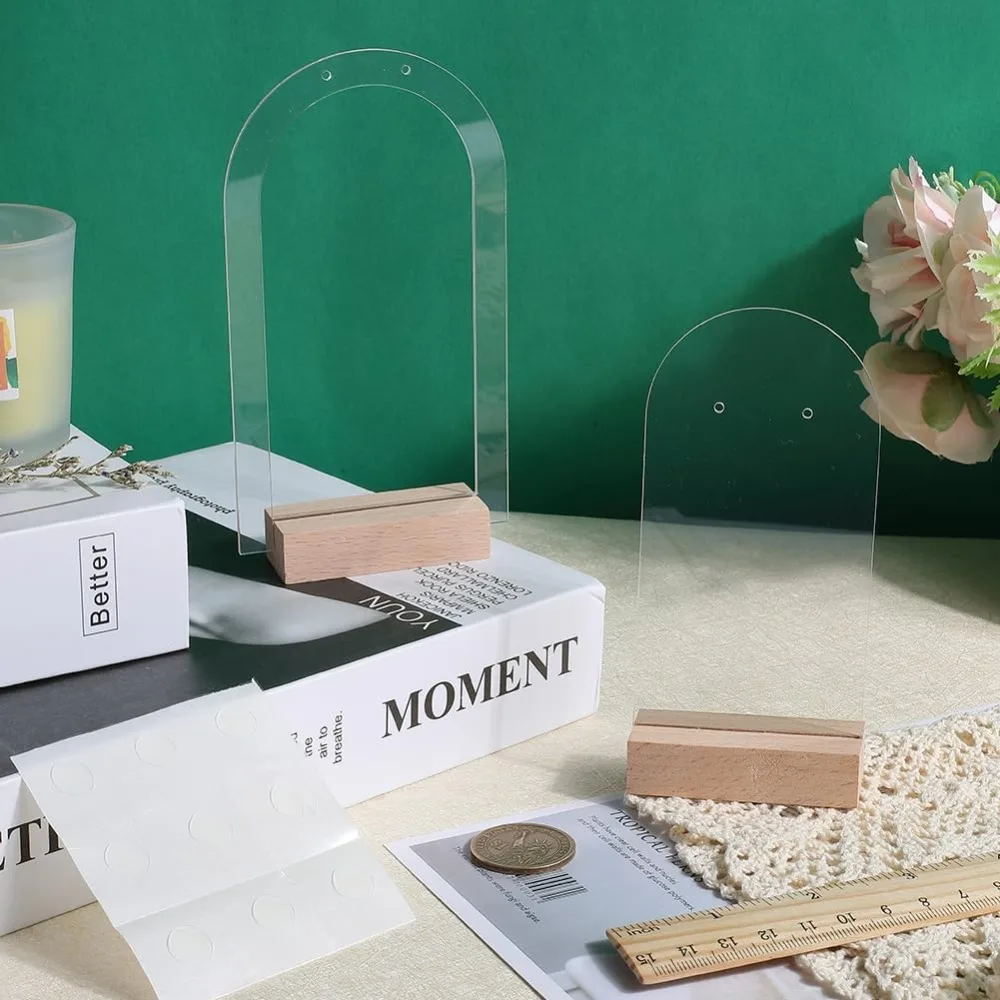 6 مجموعات من حامل القرط الأكريليك حامل القرط الأكريليك حامل عرض القرط الأكريليك حامل مجوهرات حامل الأكريليك حلق شفاف مجوف